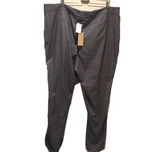 Halogen Plaid Trousers Pants Slacks Straight leg High Waisted 26 gray